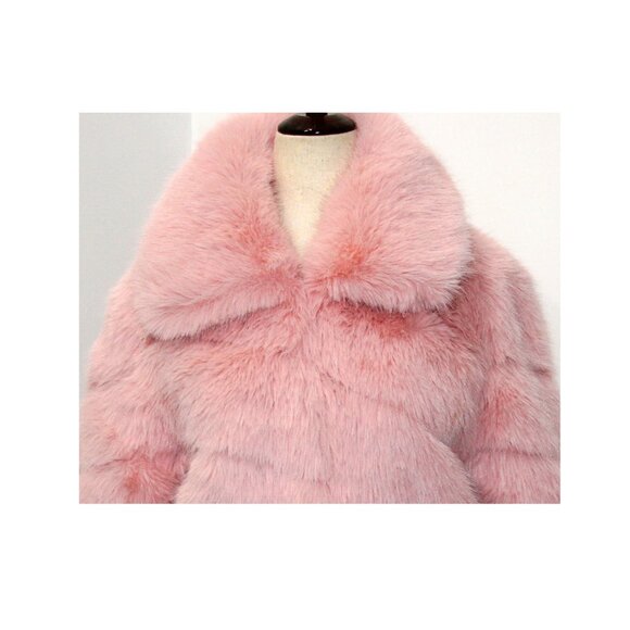 Avec Les Filles Luxurious Cropped Paneled Faux-Fur Coat in Blush sz XS $285 - Picture 13 of 16